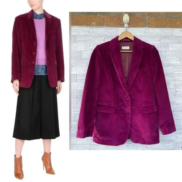Dries Van Noten Stretch-Cotton Corduroy Jacket in fuchsia size 38/small - Picture 1 of 17